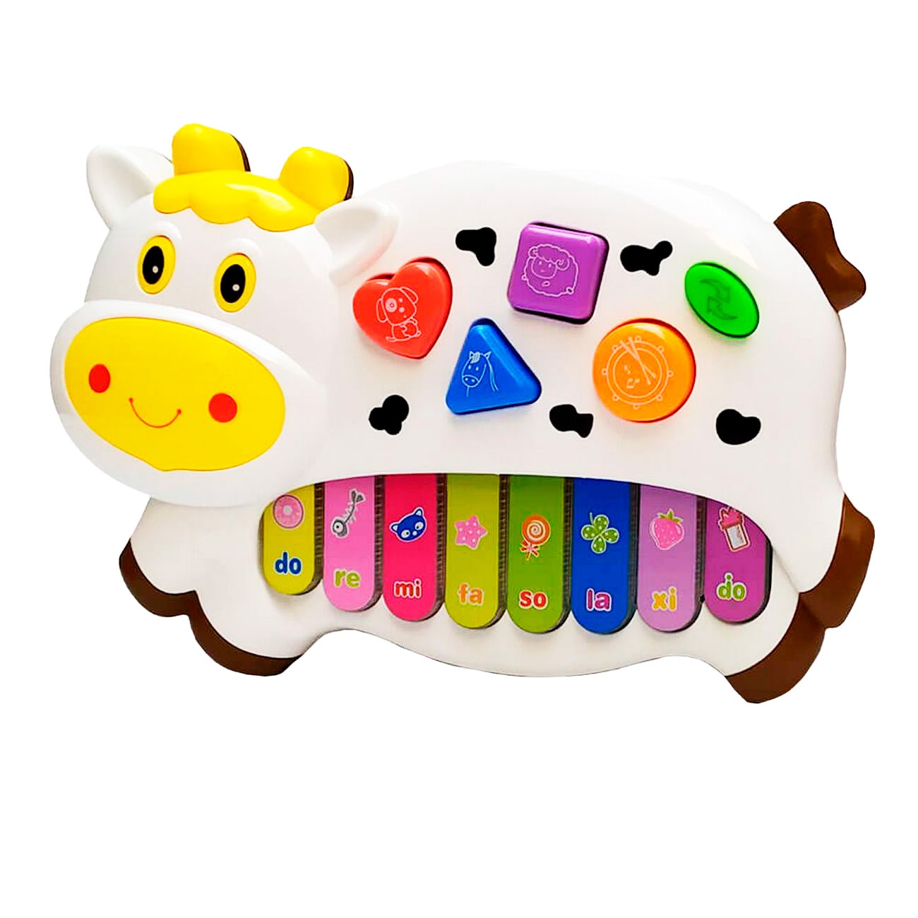 Piano Vaca Interactivo Sonido Y Notas Musicales + Baterias